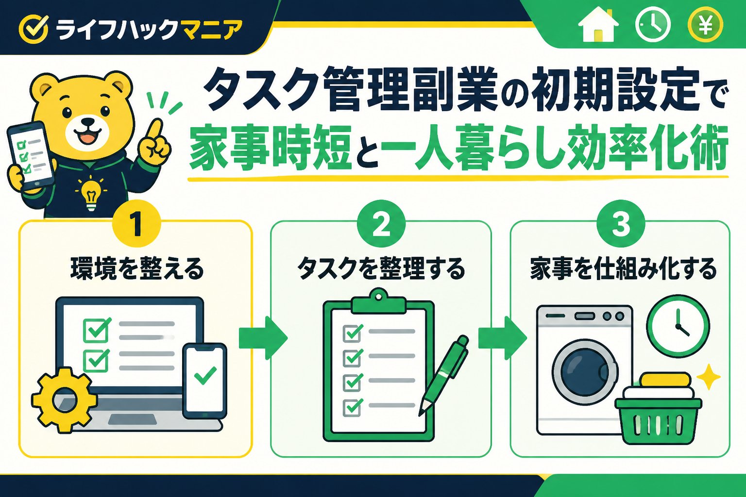 スマホ・PC術 タスク管理副業の初期設定手順と家事時短の具体的な方法