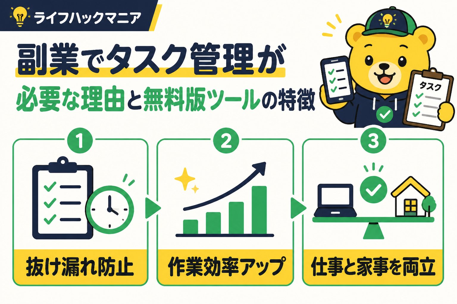 スマホ・PC術 副業でタスク管理が必要な理由と無料版ツールの特徴