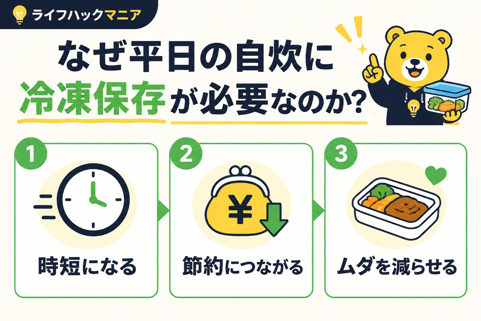 食費節約・自炊 なぜ平日の自炊に冷凍保存が必要なのか？