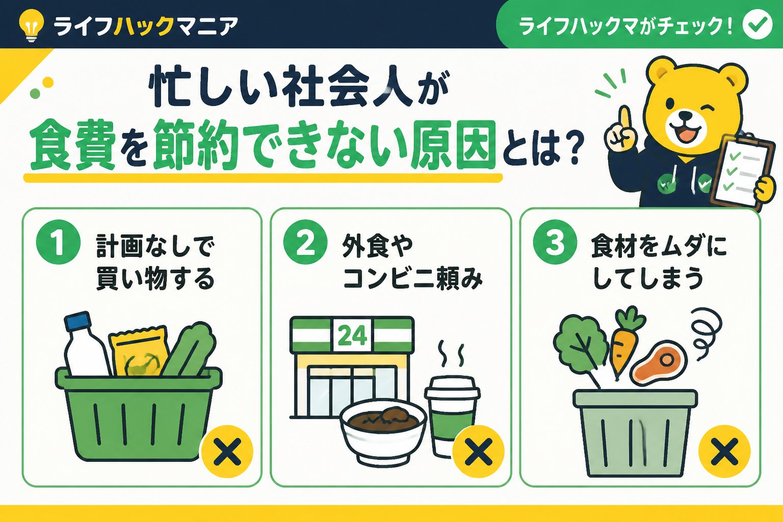 食費節約・自炊 忙しい社会人が食費を節約できない原因とは？