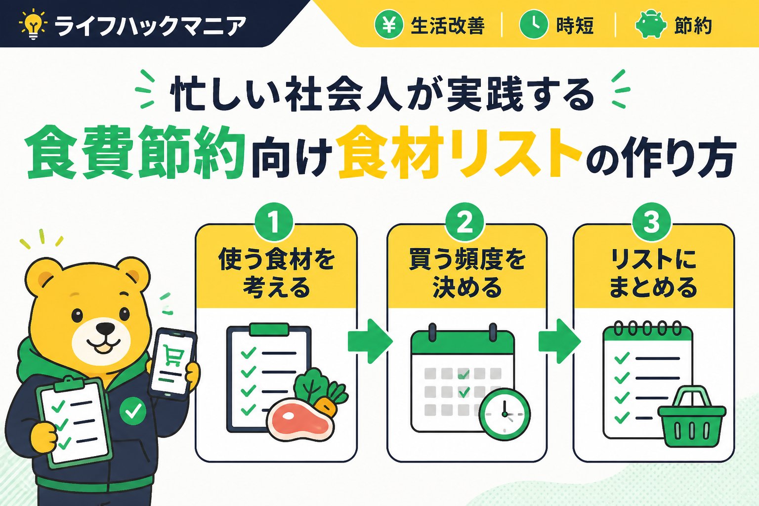 食費節約・自炊 忙しい社会人が実践する食費節約向け食材リストの作り方