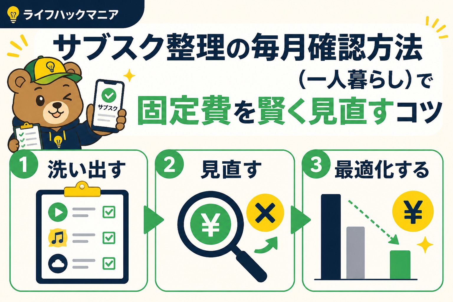 節約・お金 サブスク整理と一人暮らしの毎月固定費確認方法の重要性