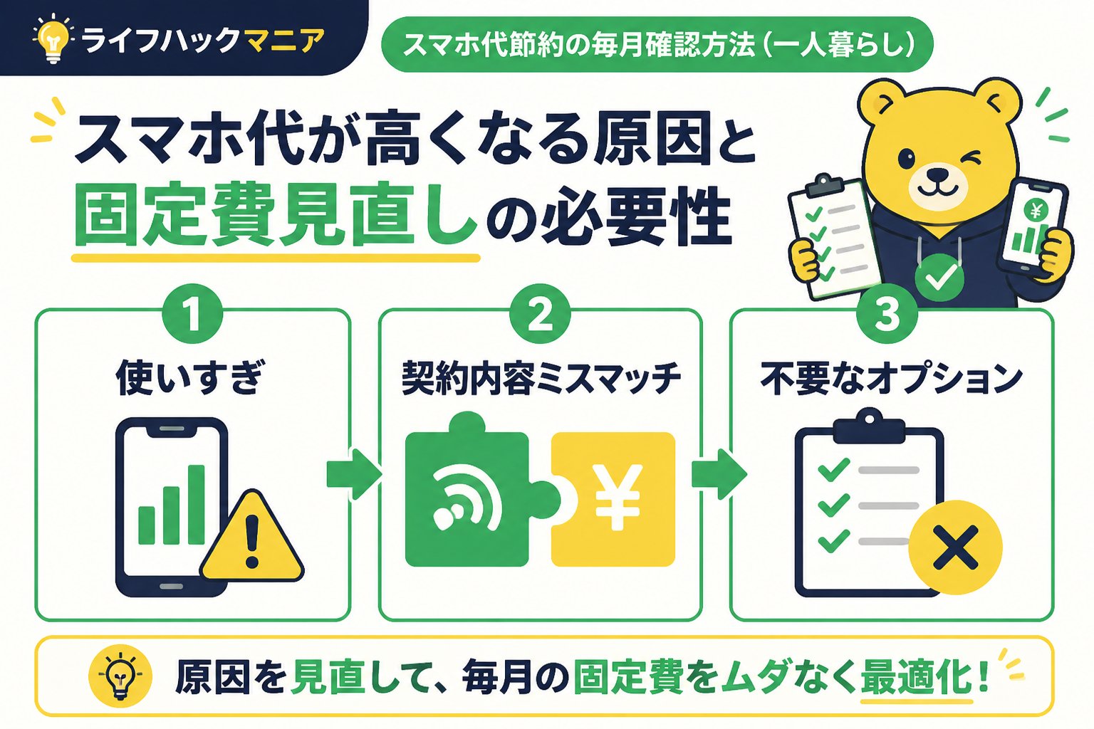 節約・お金 スマホ代が高くなる原因と固定費見直しの必要性