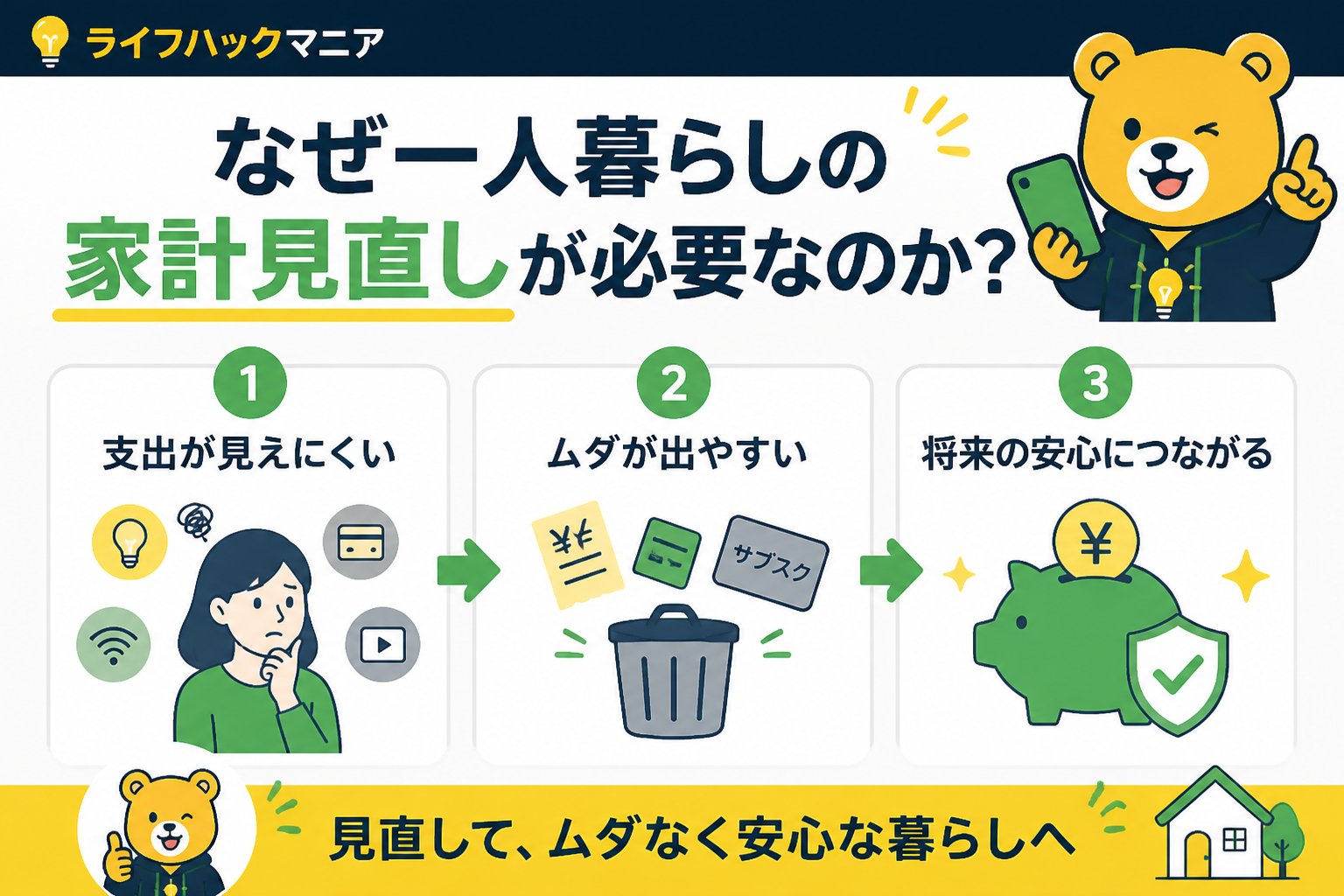 節約・お金 なぜ一人暮らしの家計見直しが必要なのか？