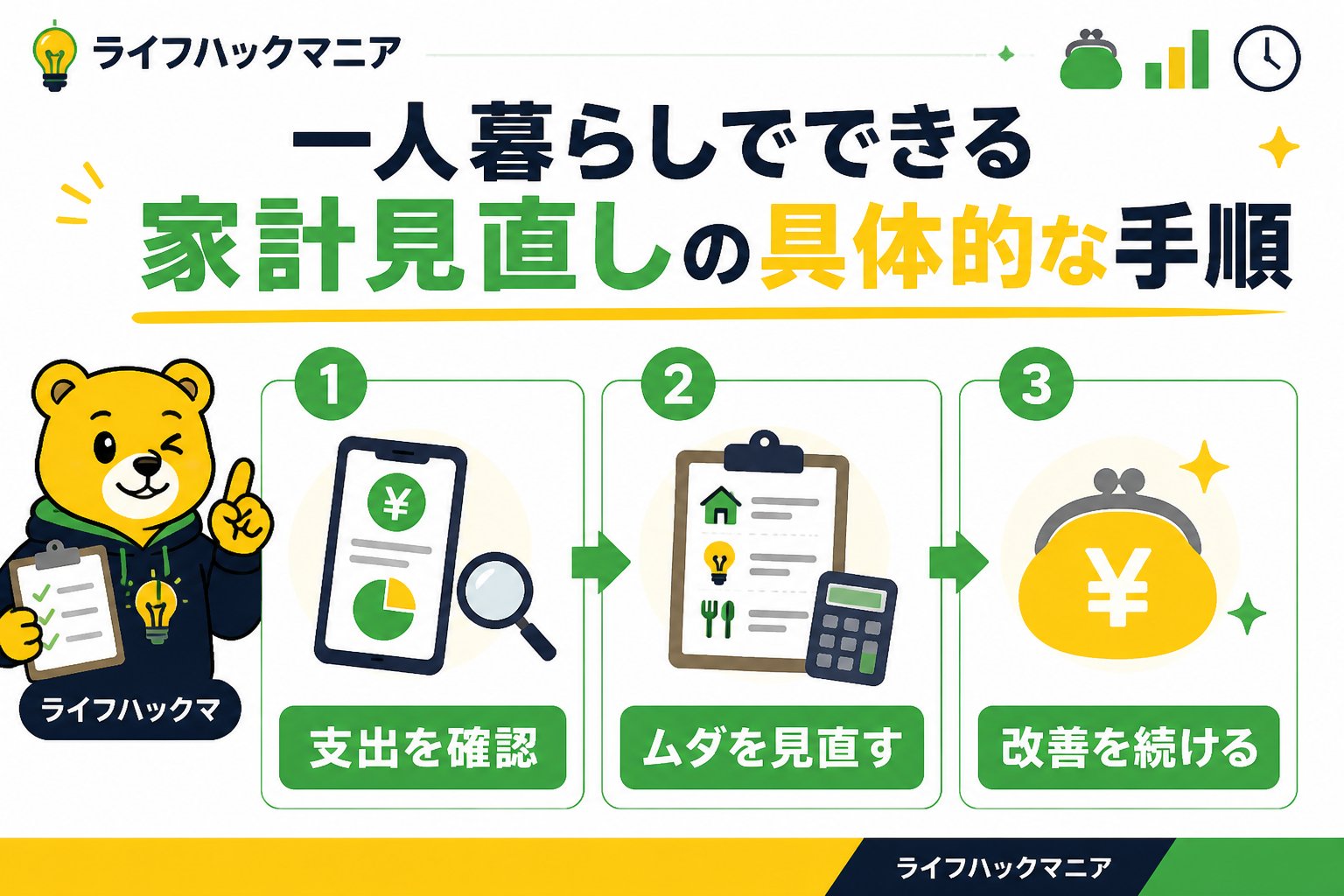 節約・お金 一人暮らしでできる家計見直しの具体的な手順