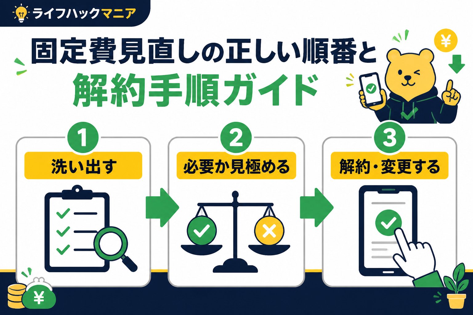 節約・お金 固定費 見直し 初心者 見直し順｜効率的なステップバイステップ手順