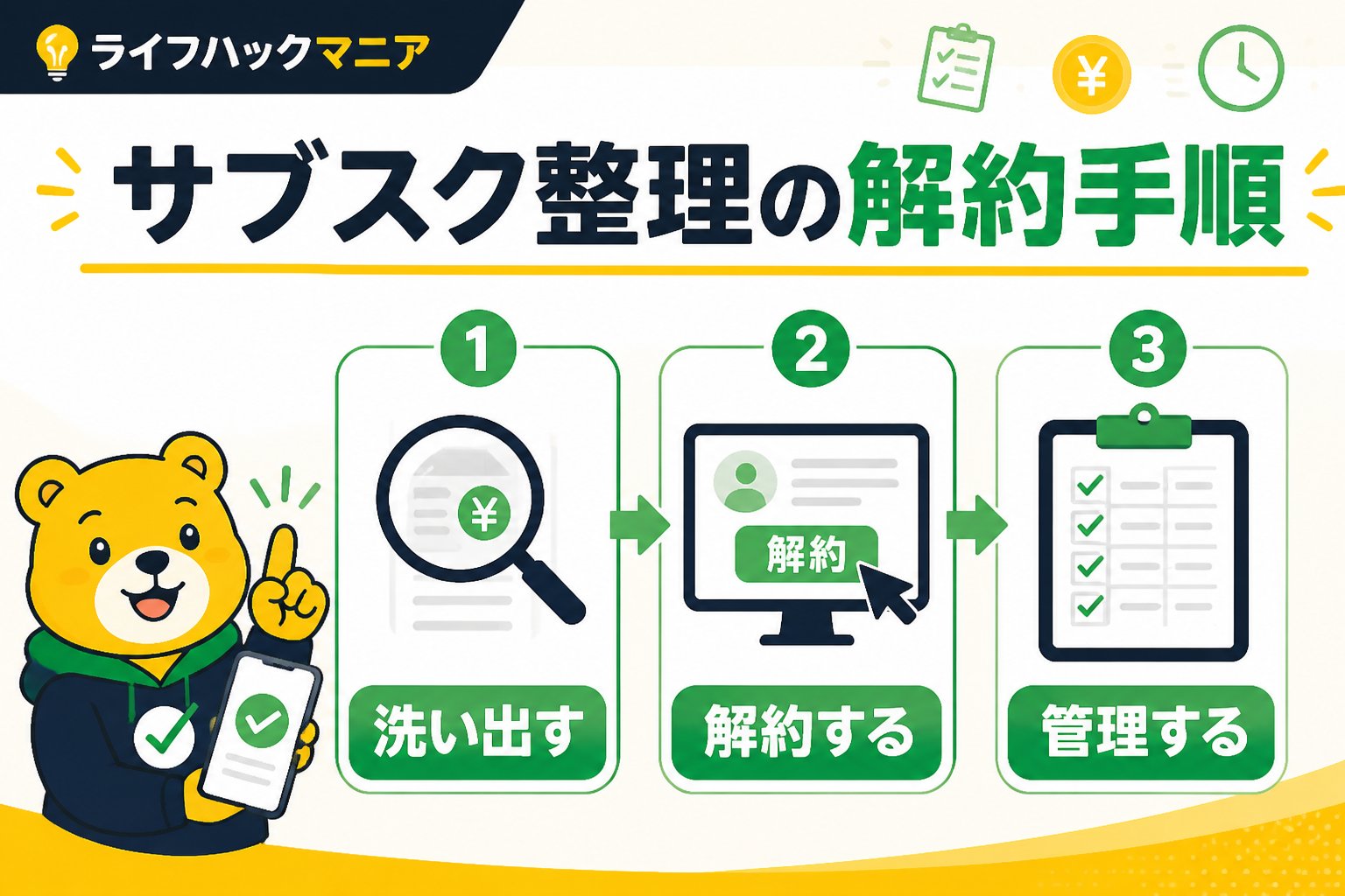 節約・お金 サブスク整理 初心者 解約 手順を進める手順