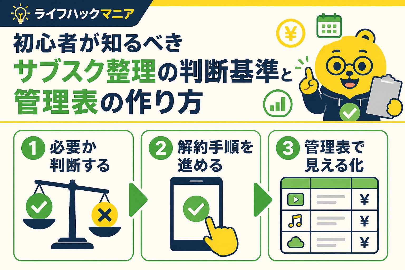 節約・お金 初心者が知るべきサブスク整理の判断基準と管理表の作り方