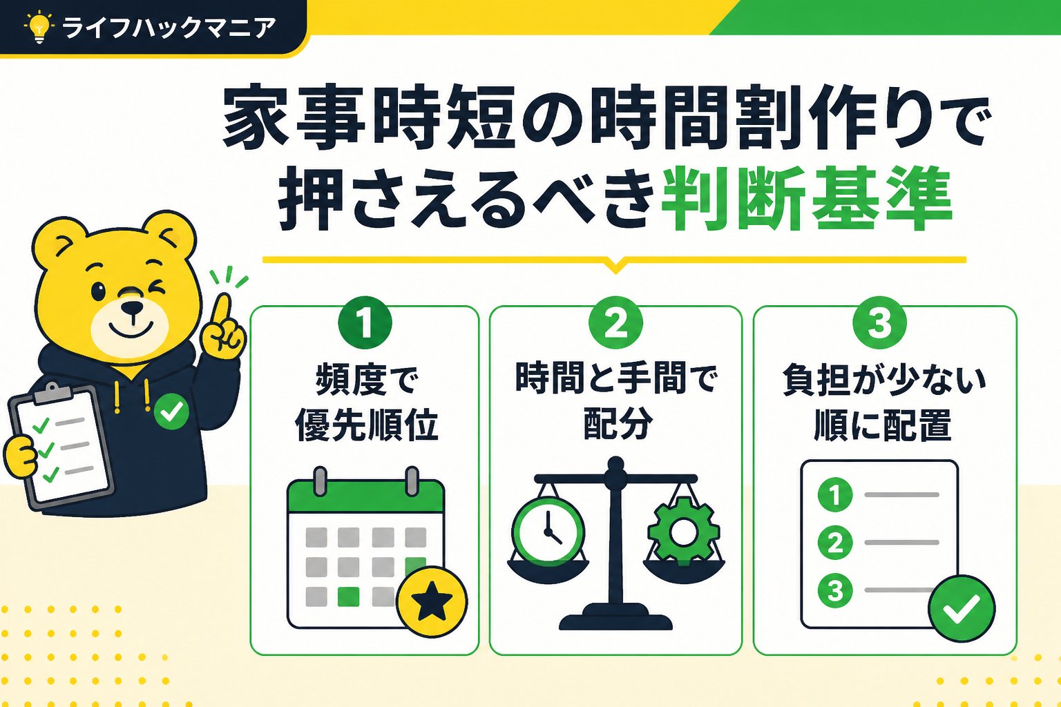 スマホ・PC術 家事時短の時間割作りで押さえるべき判断基準
