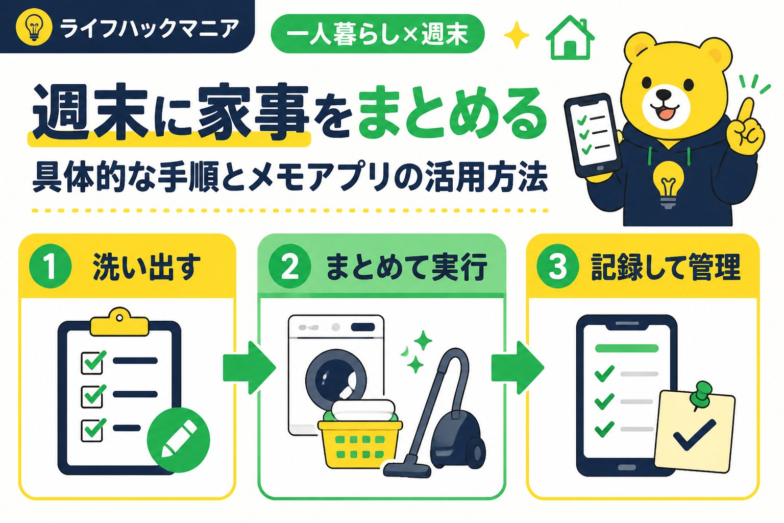 スマホ・PC術 週末に家事をまとめる具体的な手順とメモアプリの活用方法