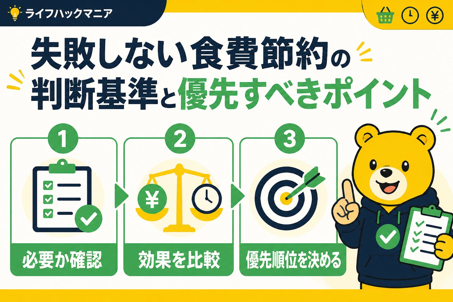 食費節約・自炊 失敗しない食費節約の判断基準と優先すべきポイント