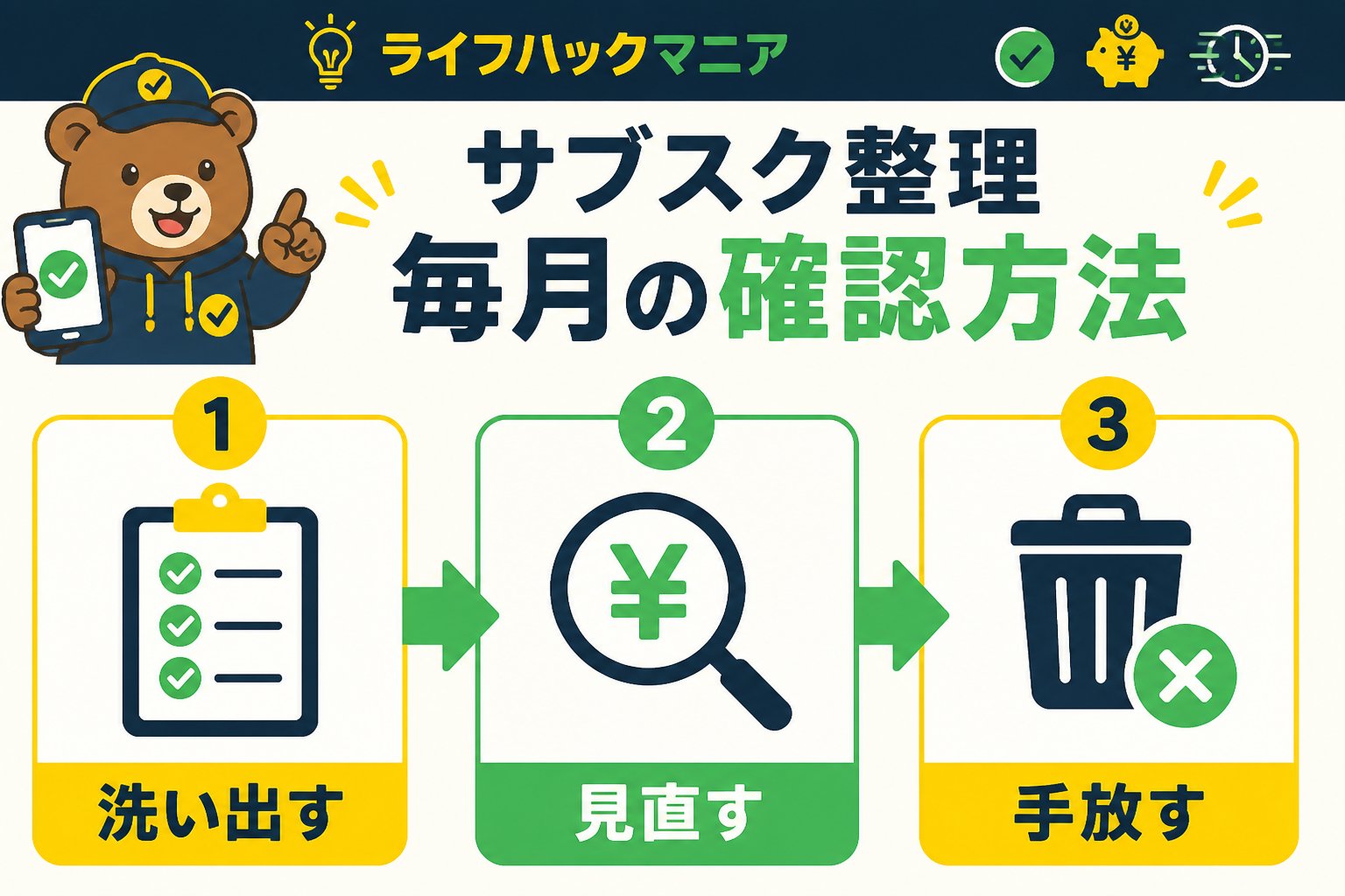 節約・お金 サブスク整理 初心者 毎月 確認方法を進める手順