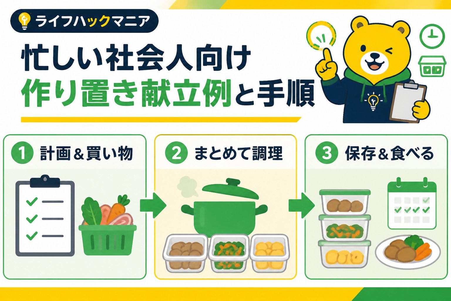 食費節約・自炊 忙しい社会人におすすめの作り置き献立例と手順
