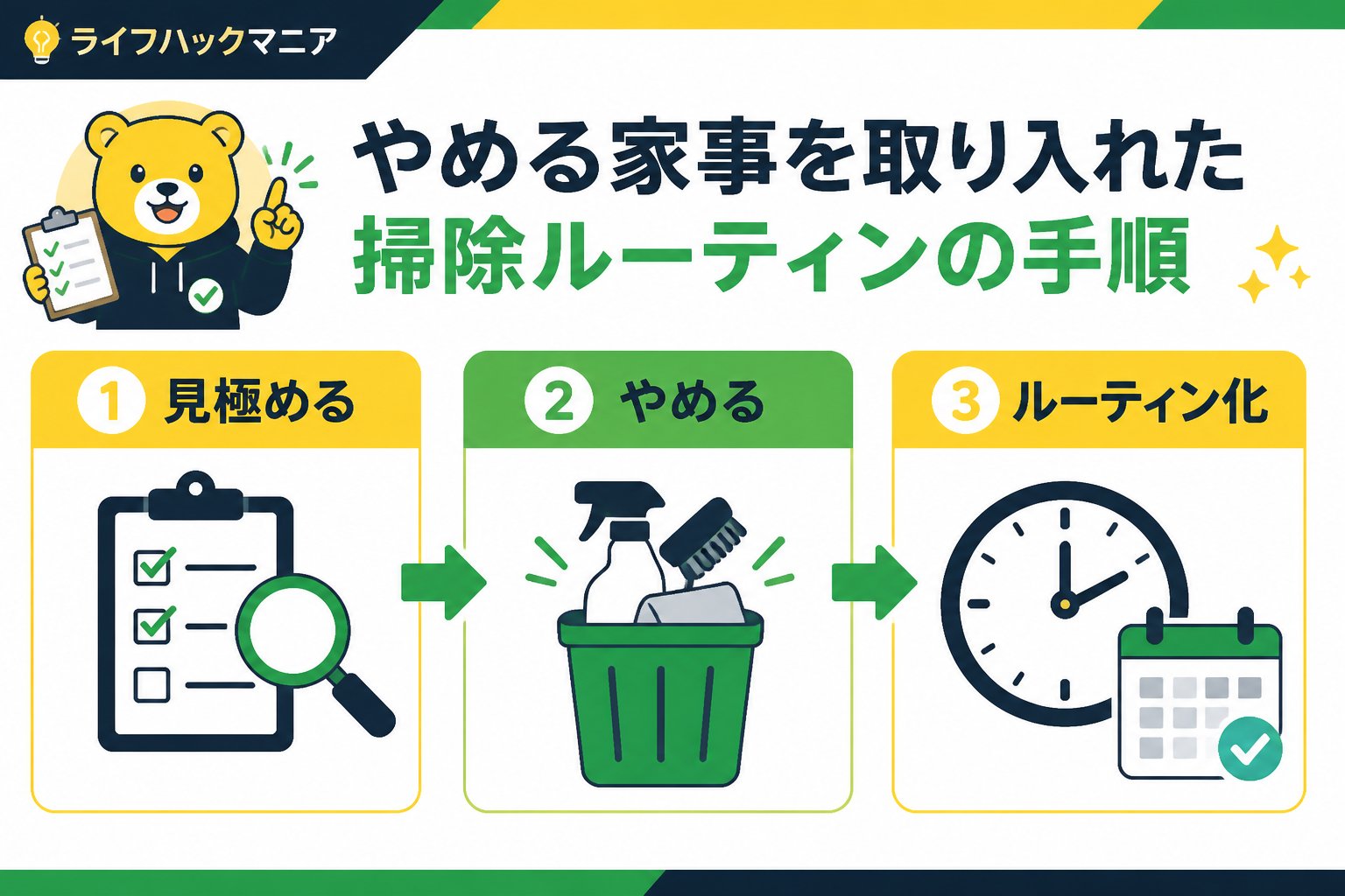 スマホ・PC術 やめる家事を取り入れた掃除ルーティンの具体的な手順