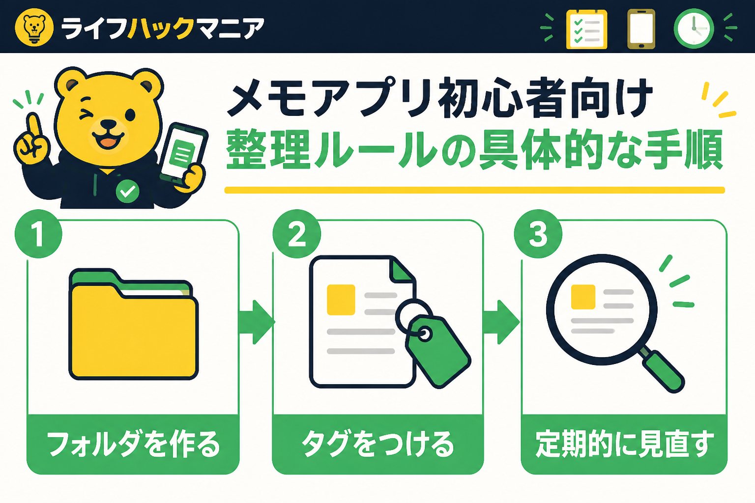スマホ・PC術 メモアプリ初心者向け整理ルールの具体的な手順
