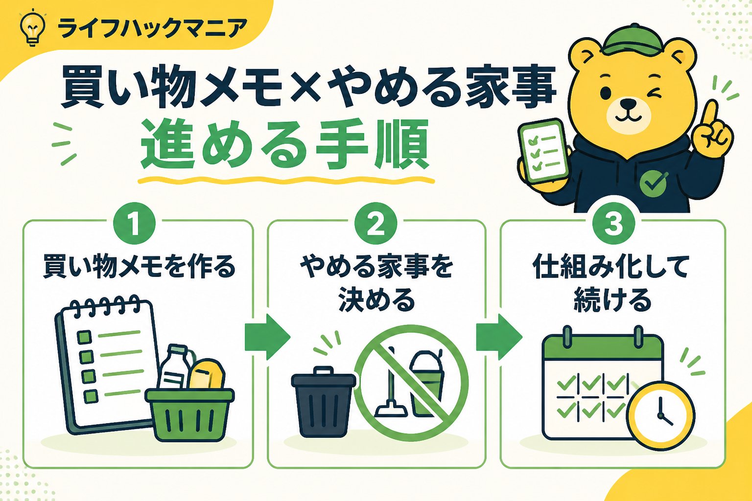 スマホ・PC術 買い物 メモ 一人暮らし やめる家事を進める手順