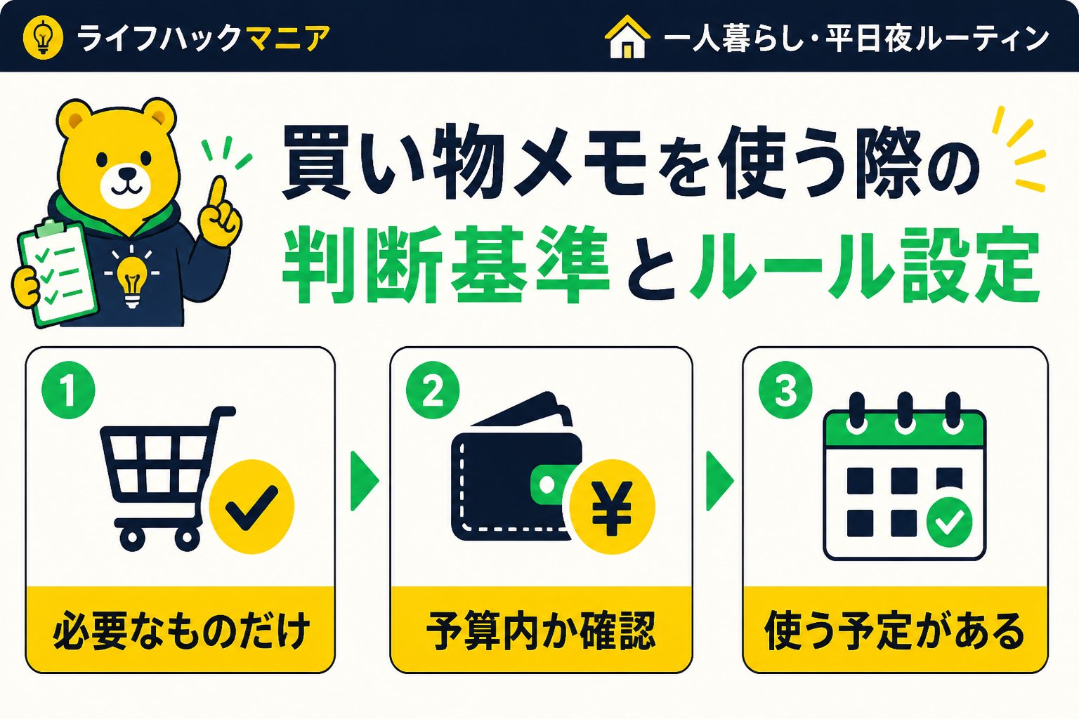 スマホ・PC術 買い物メモを使う際の判断基準とルール設定