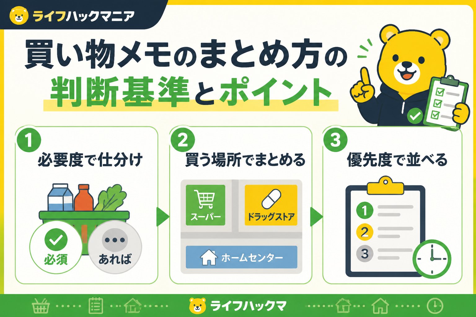 スマホ・PC術 買い物メモのまとめ方の判断基準とポイント