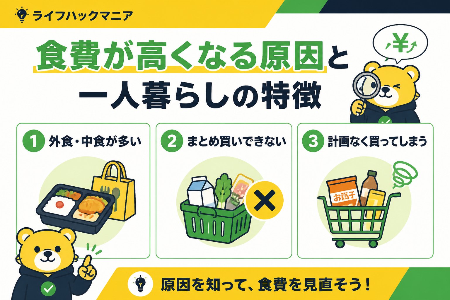 食費節約・自炊 食費が高くなる原因と一人暮らしの特徴
