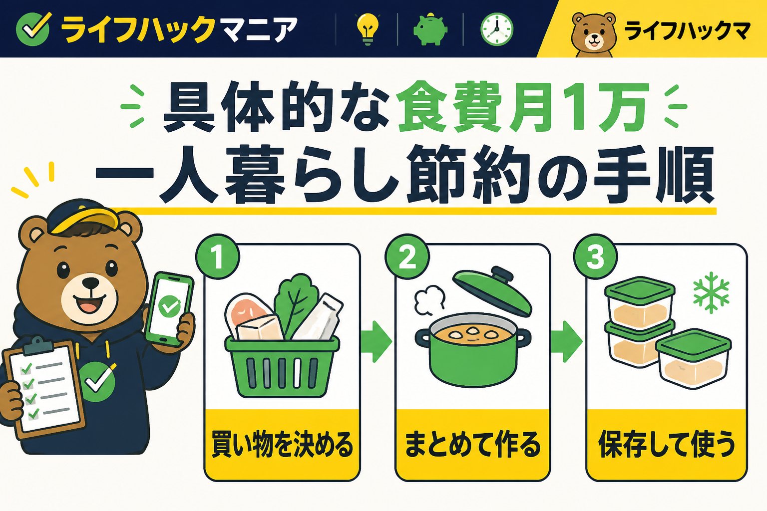 食費節約・自炊 具体的な食費月1万 一人暮らし節約の手順