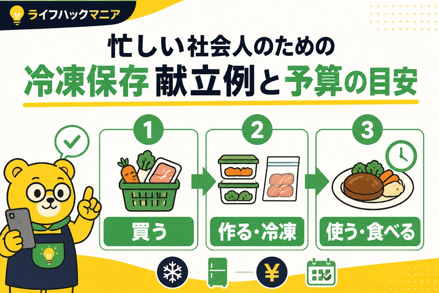 食費節約・自炊 忙しい社会人向け冷凍保存の手順と献立例の作り方
