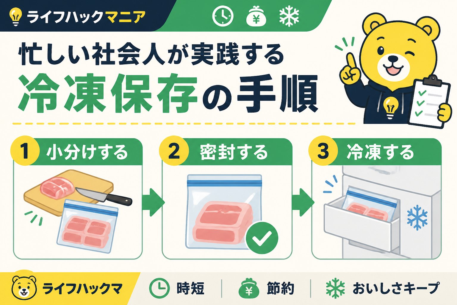 食費節約・自炊 忙しい社会人が実践する冷凍保存の手順