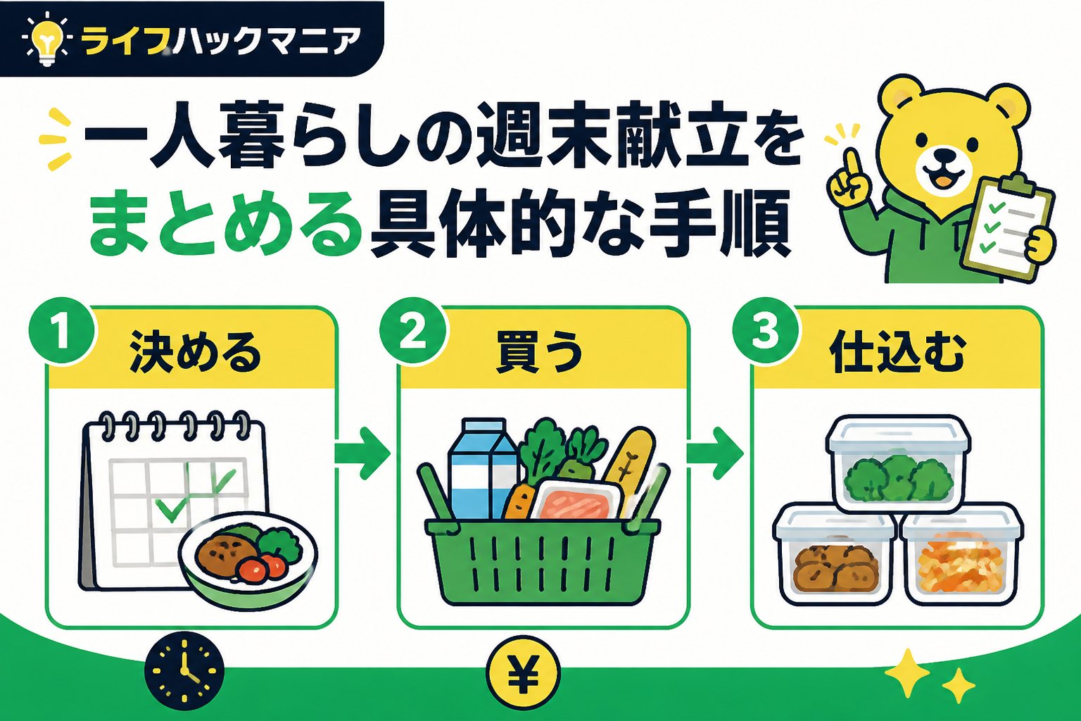 スマホ・PC術 一人暮らしの週末献立をまとめる具体的な手順