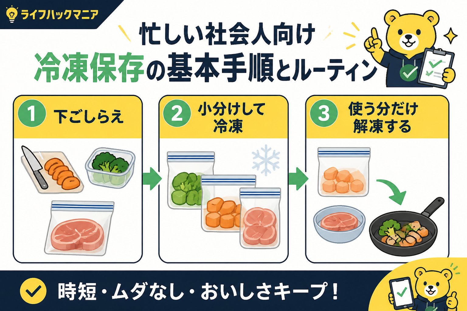 食費節約・自炊 忙しい社会人向け冷凍保存の基本的な手順とルーティン