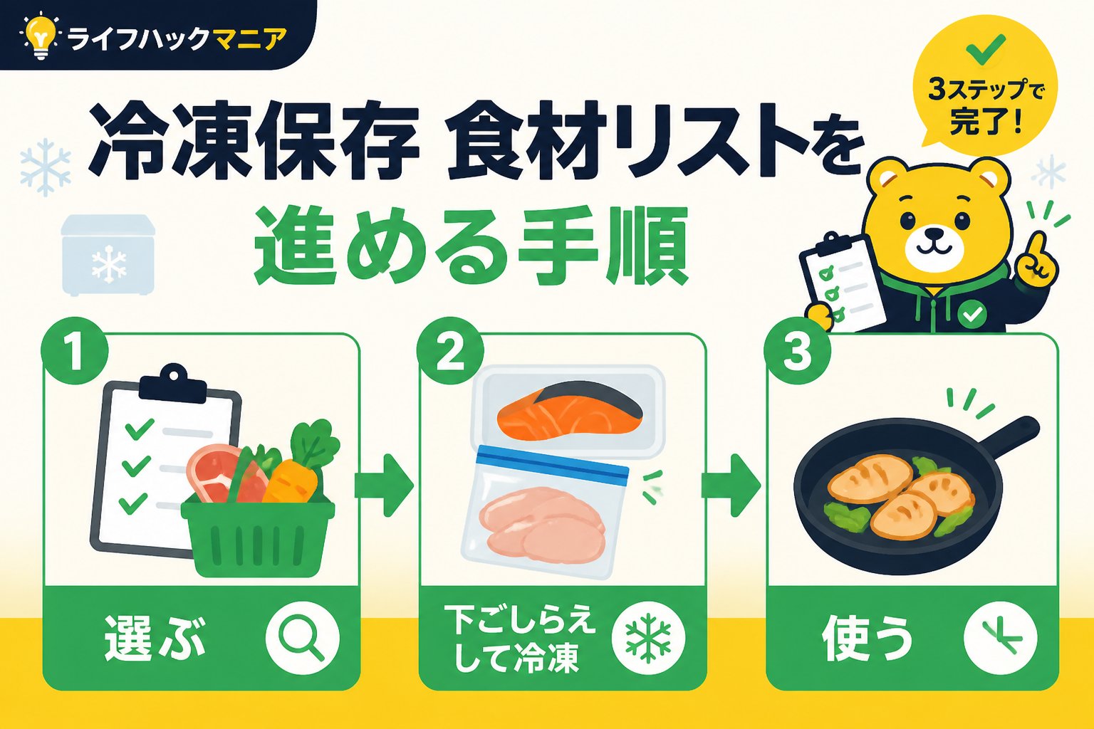 食費節約・自炊 冷凍保存 忙しい社会人 食材リストを進める手順