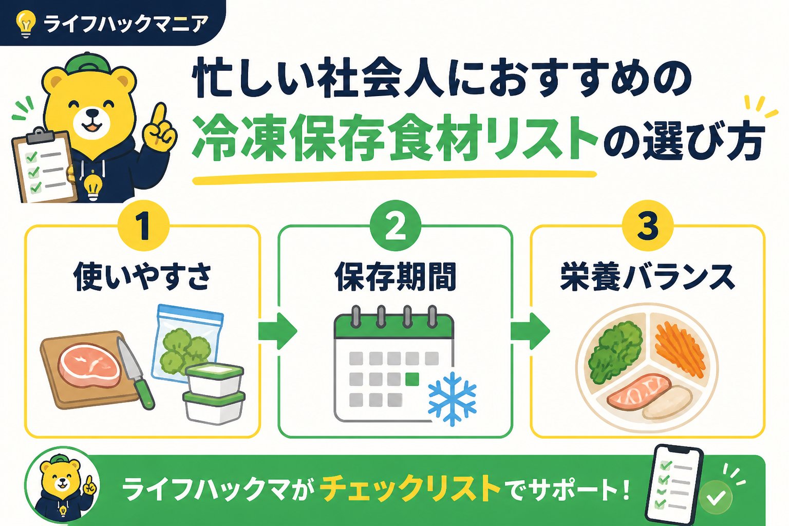 食費節約・自炊 忙しい社会人におすすめの冷凍保存食材リストの選び方