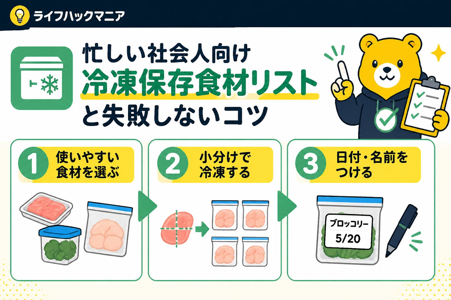 食費節約・自炊 冷凍保存を取り入れた忙しい社会人の平日ルーティン手順