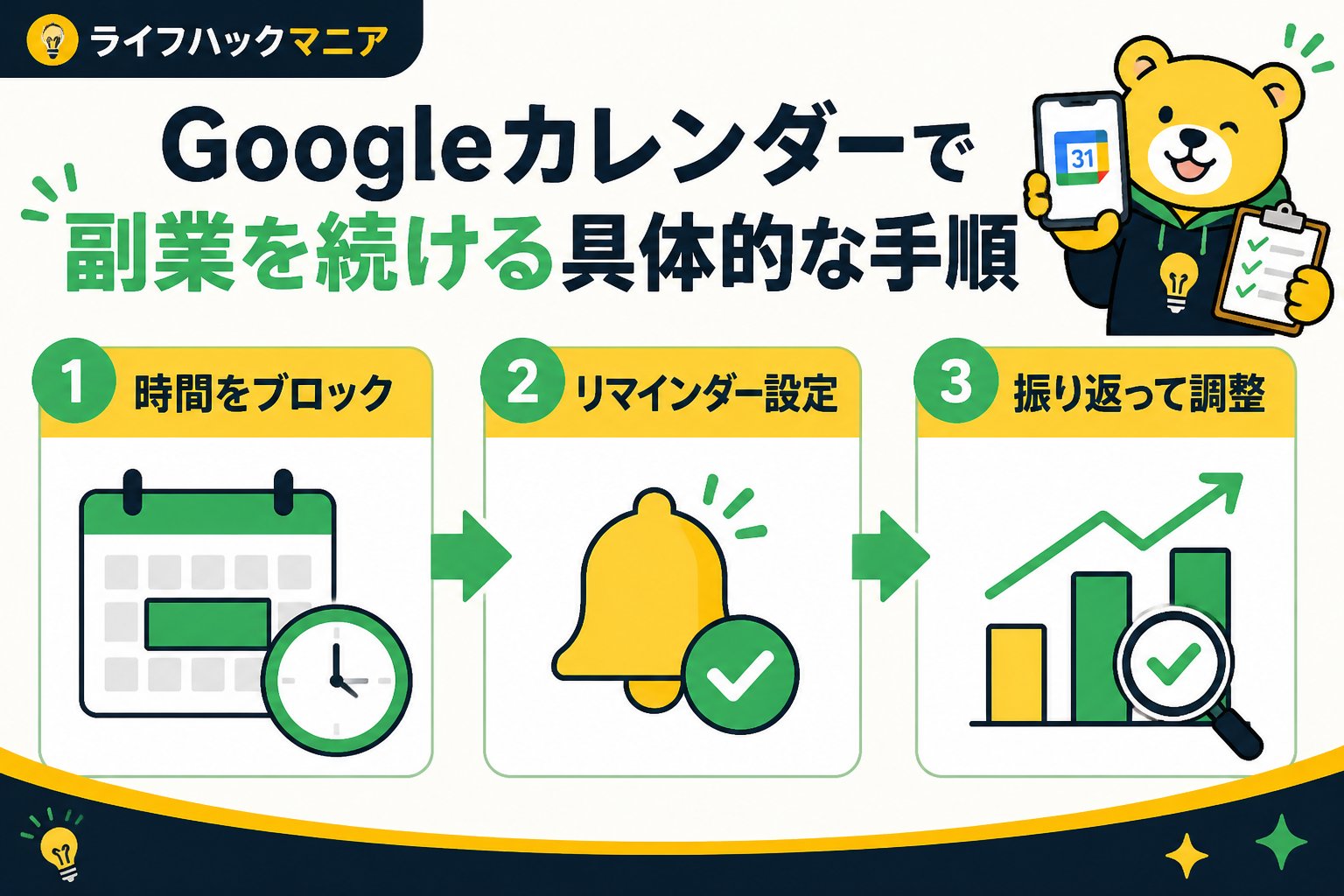 スマホ・PC術 Googleカレンダーで副業を続ける具体的な手順
