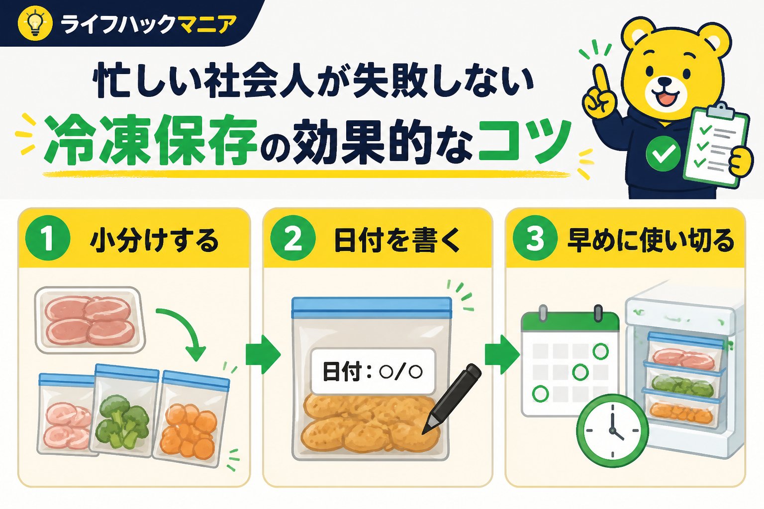 食費節約・自炊 冷凍保存を活用する忙しい社会人が失敗しないコツとポイント