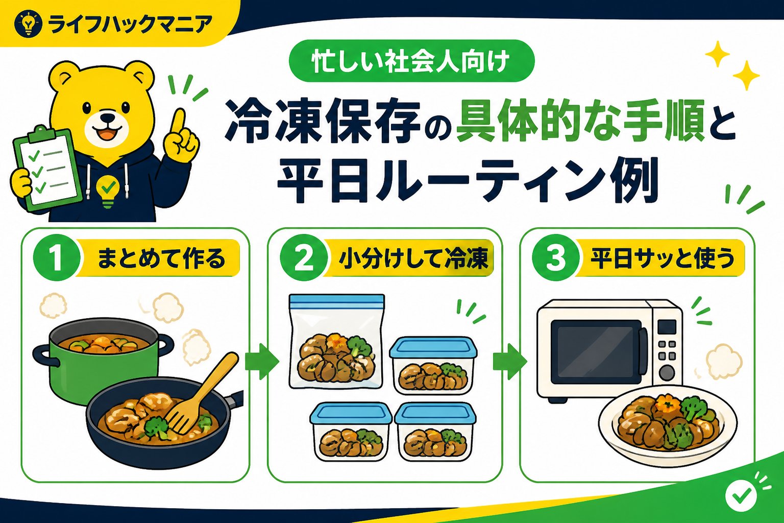 食費節約・自炊 忙しい社会人向け冷凍保存の具体的な手順と平日ルーティン例
