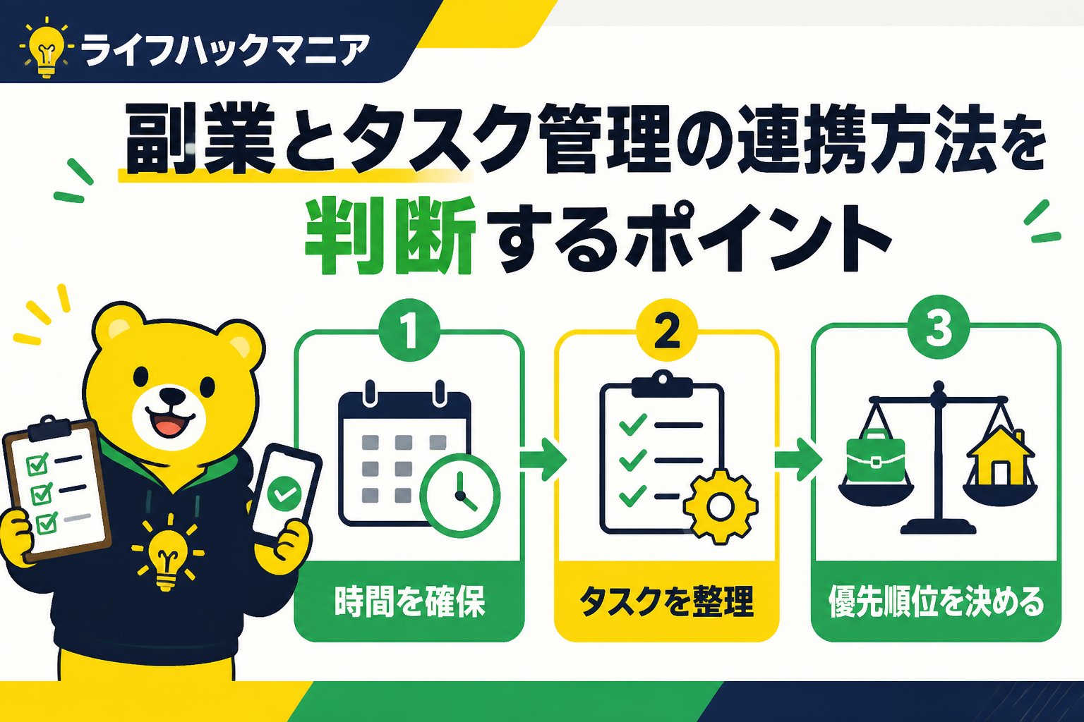スマホ・PC術 副業とタスク管理の連携方法を判断するポイント
