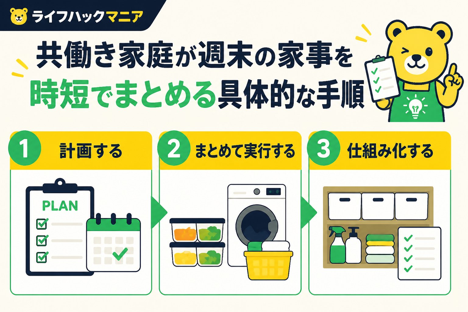 スマホ・PC術 共働き家庭が週末の家事を時短でまとめる具体的な手順